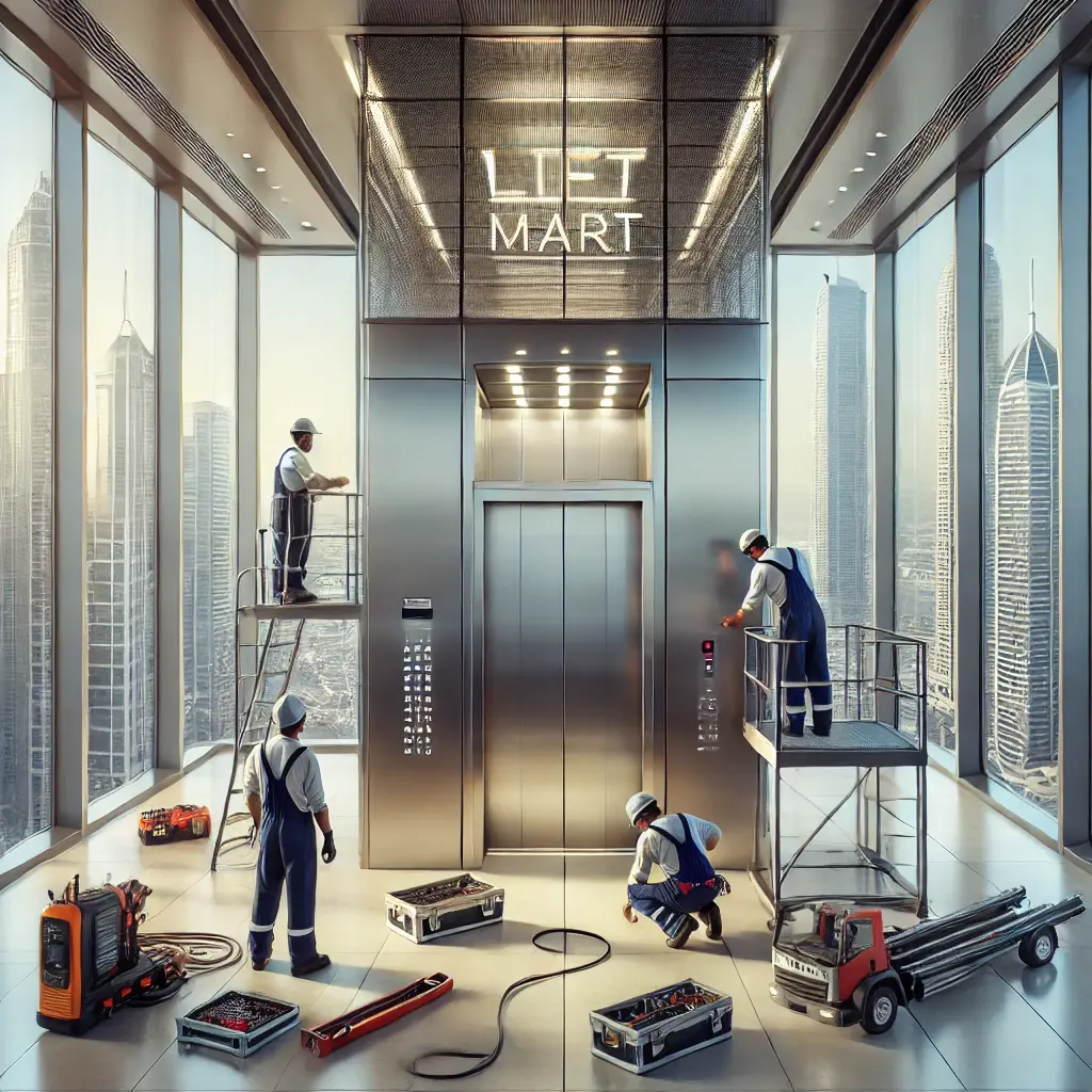 Workers-Performing-an-Elevator-Installation-Service